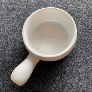 White Ceramic Soup Bowl with Handle